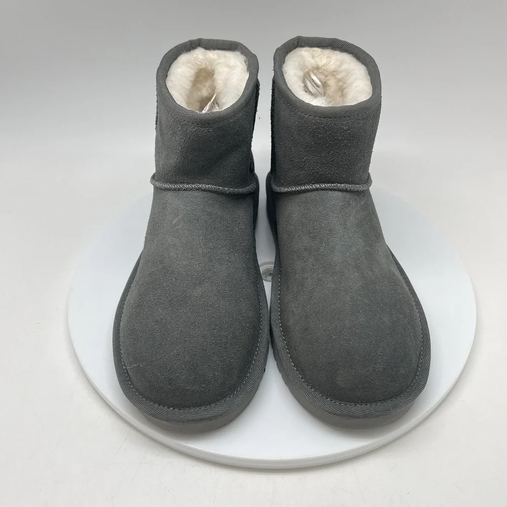 Koolaburra by UGG Mini‎ II Boots Womens 5 Gray Suede Short Fur Lined Shoes
